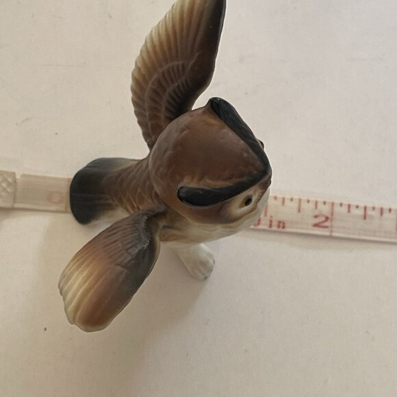Vintage Miniature Bone China Owl Japan Home Decor Mini Figure Bird - Picture 6 of 7